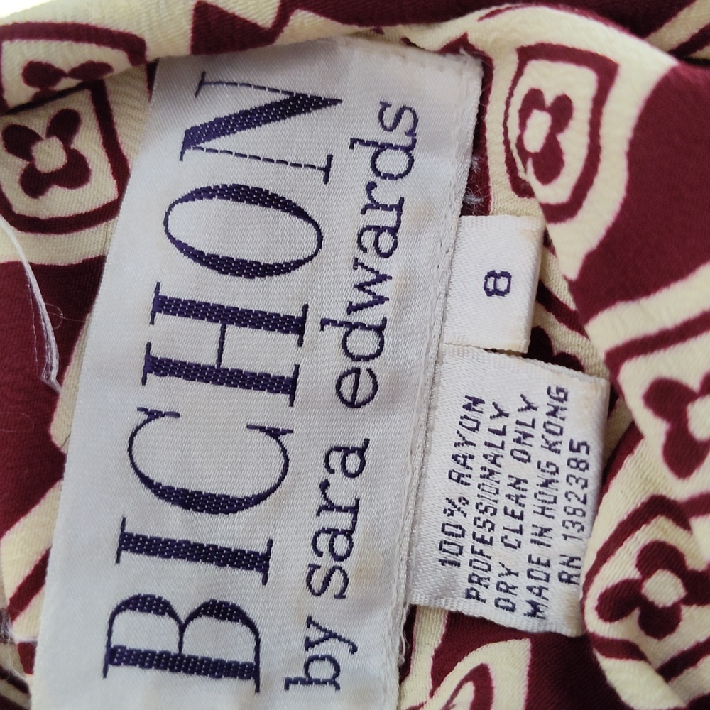 Vintage 80s/90s dress Bichon by Sara Edwards sz8 - Picture 9 of 9
